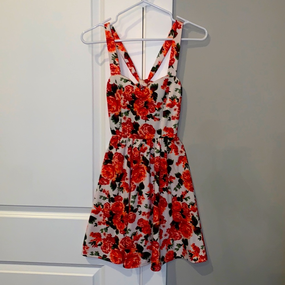 Rose pattern skater dress 🌹